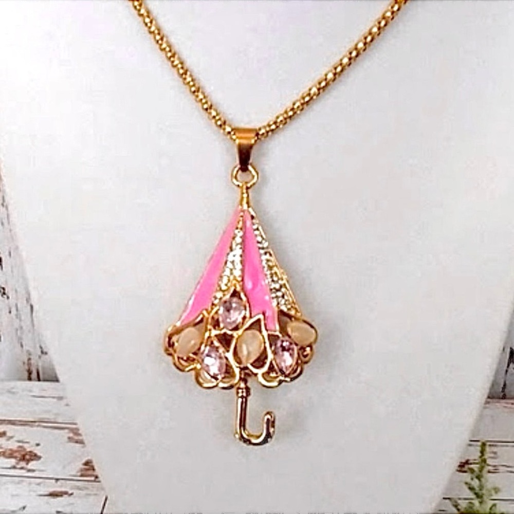 Pink Parasol Necklace